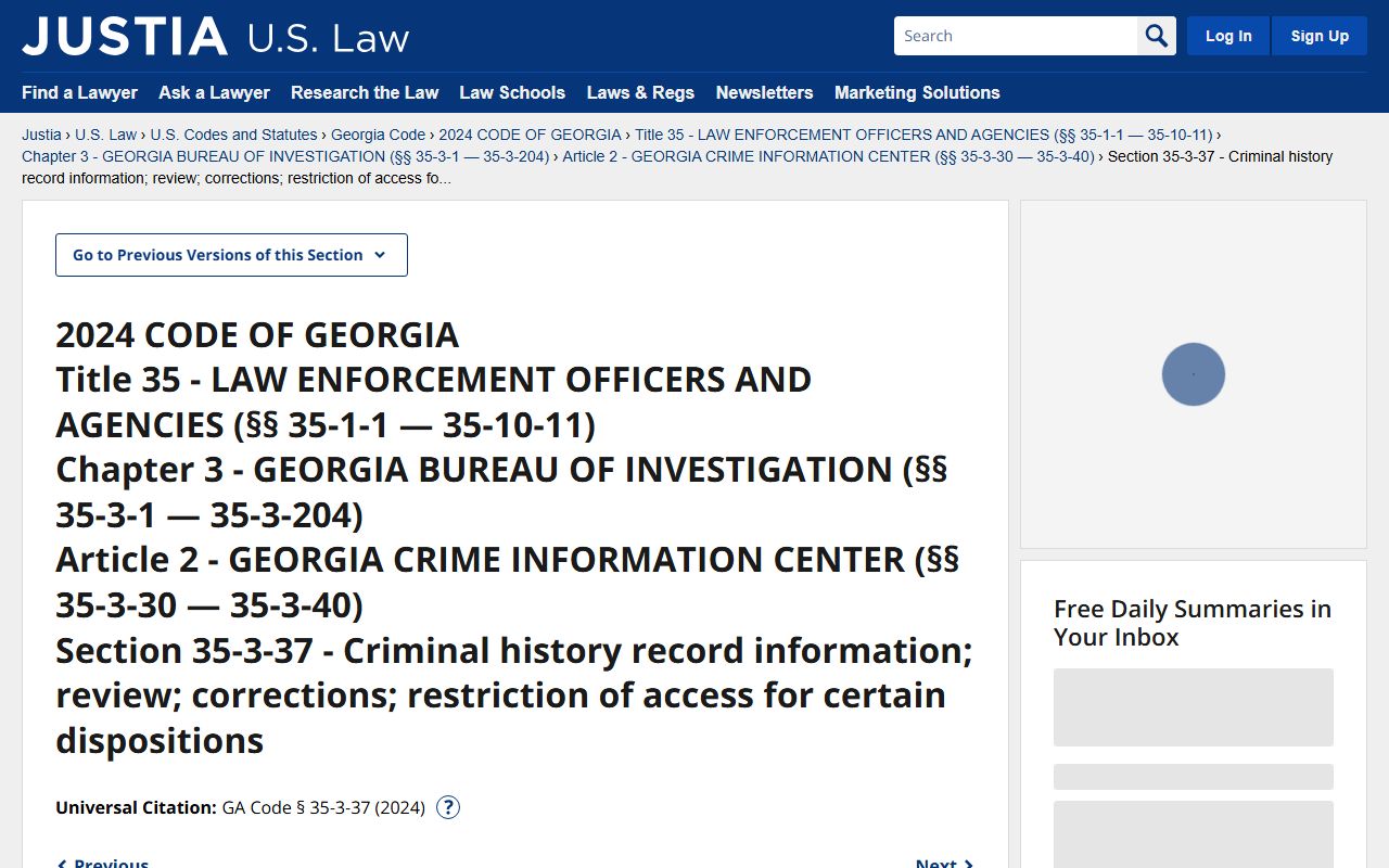 Montgomery County criminal court records Georgia restriction statute source