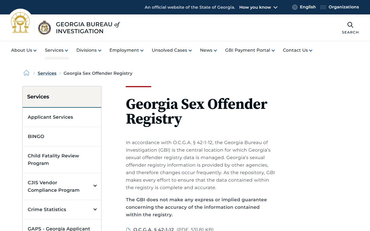 Montgomery County criminal court records GBI registry service source
