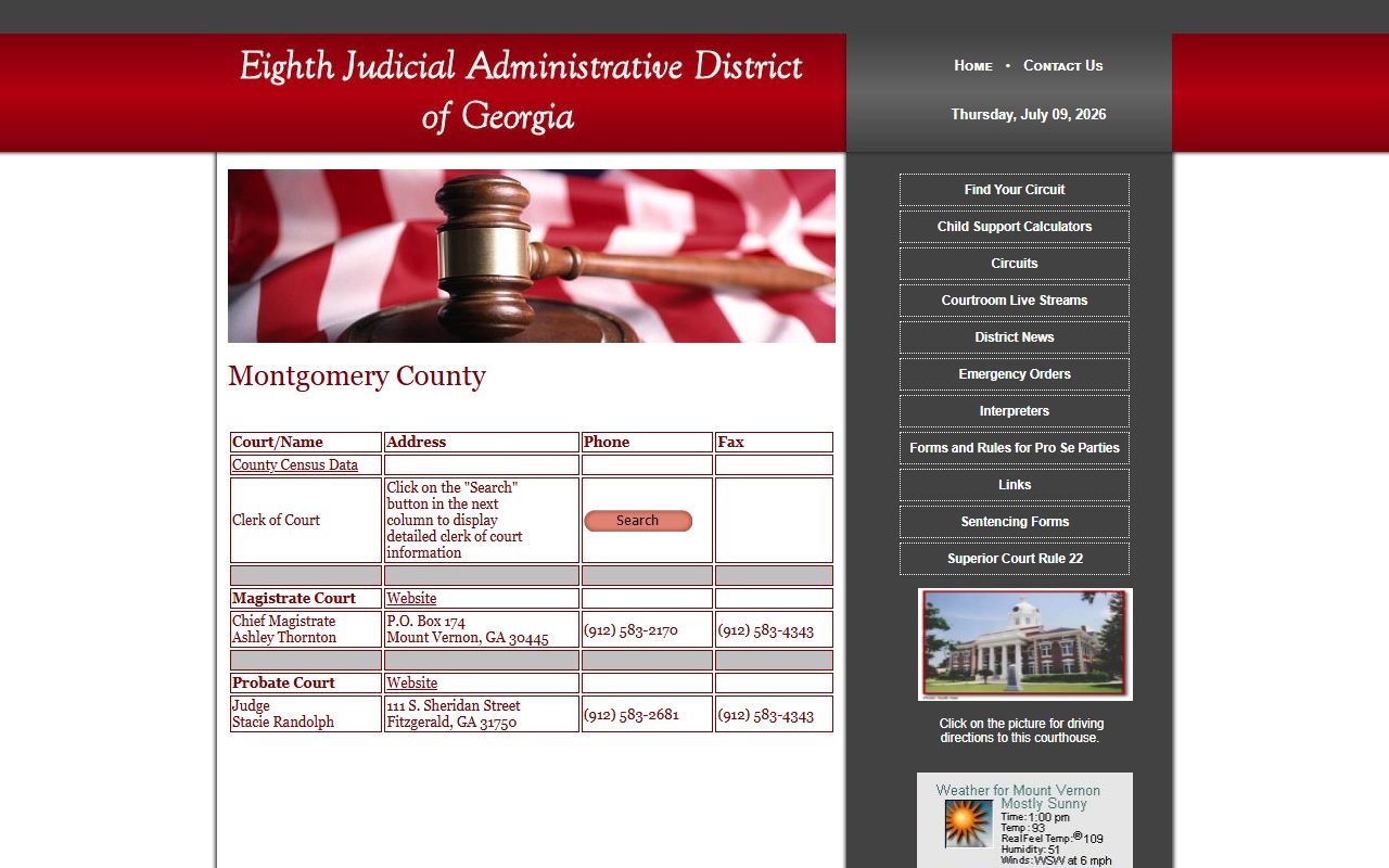 Montgomery County Superior Court records Eighth District court table