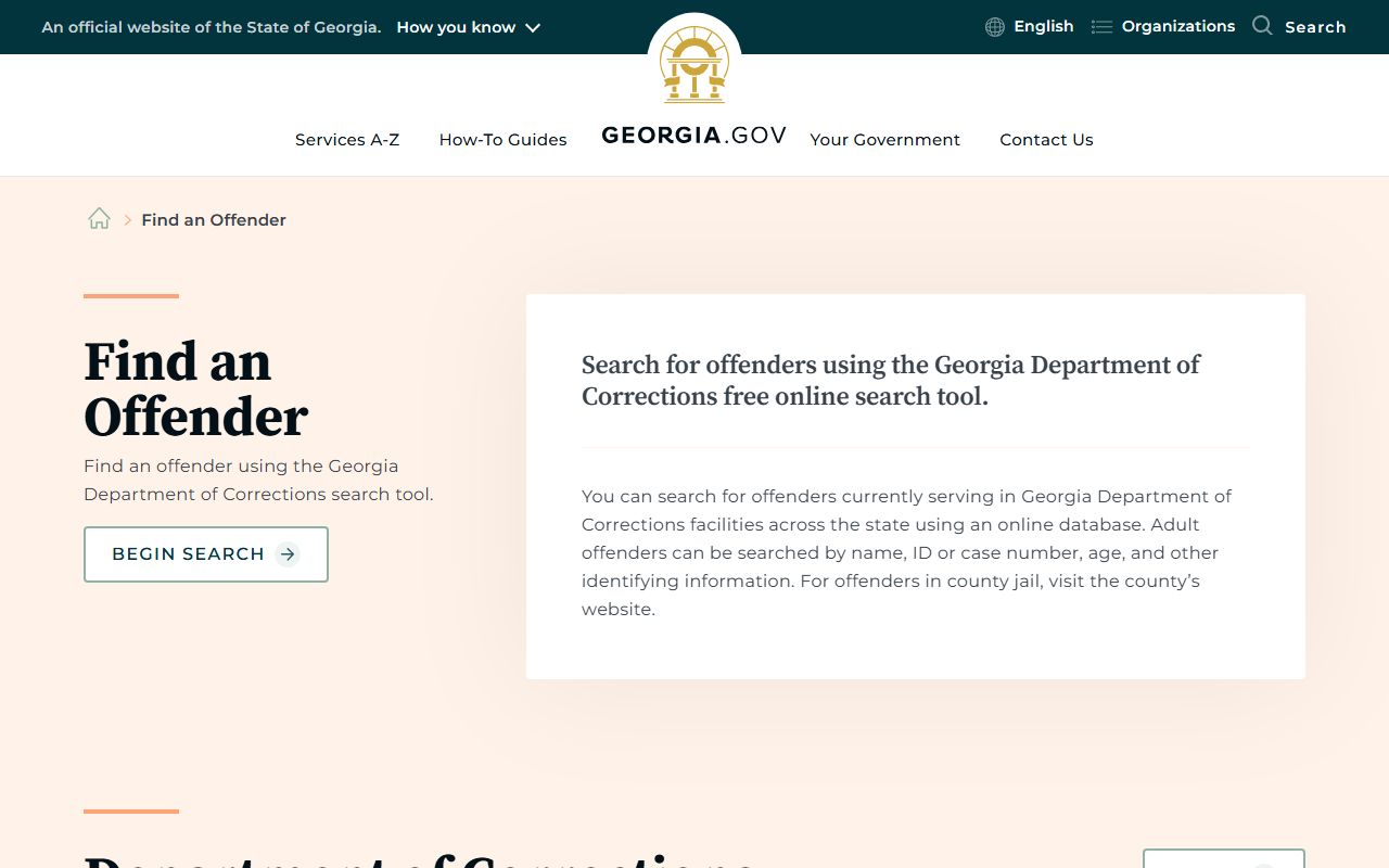 Montgomery County inmate records Georgia find offender service