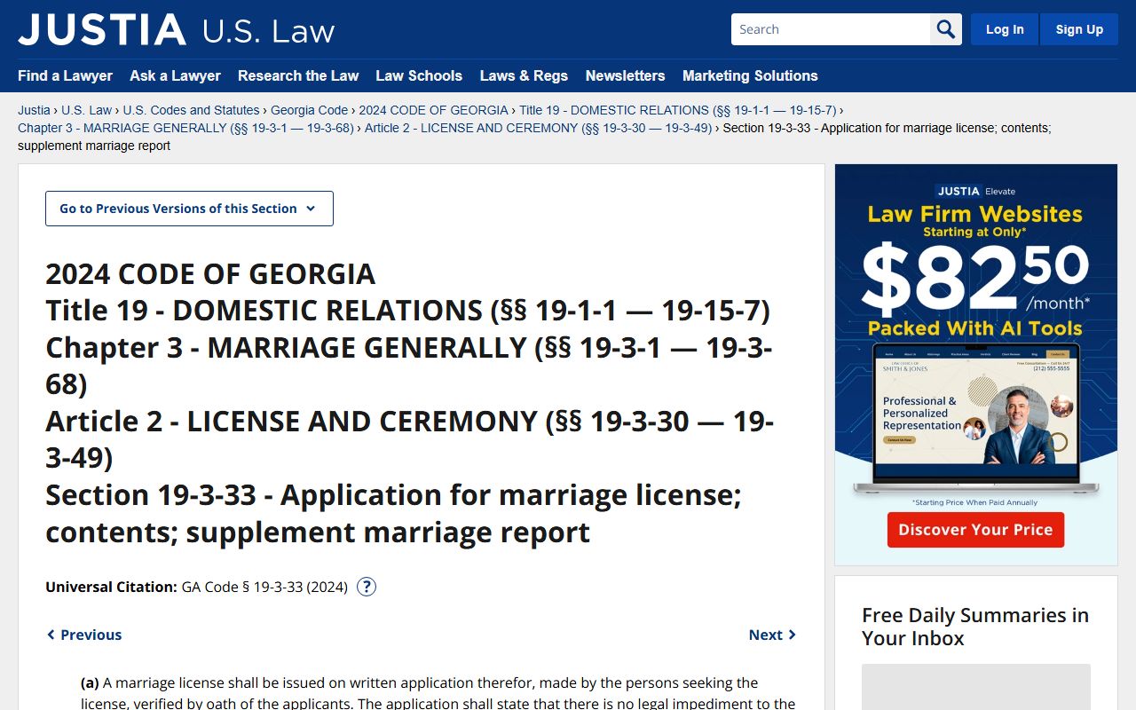 Montgomery County marriage records Georgia marriage application statute