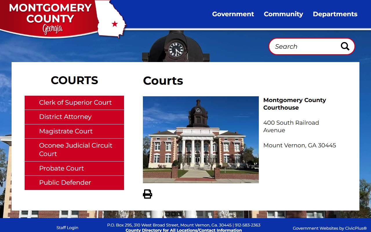 Montgomery County court records courts landing page